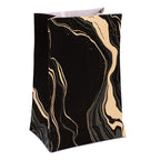 Torba papierowa świąteczna 16x8x27cm CZARNO ZŁOTY MARMUR Winners Gadzety