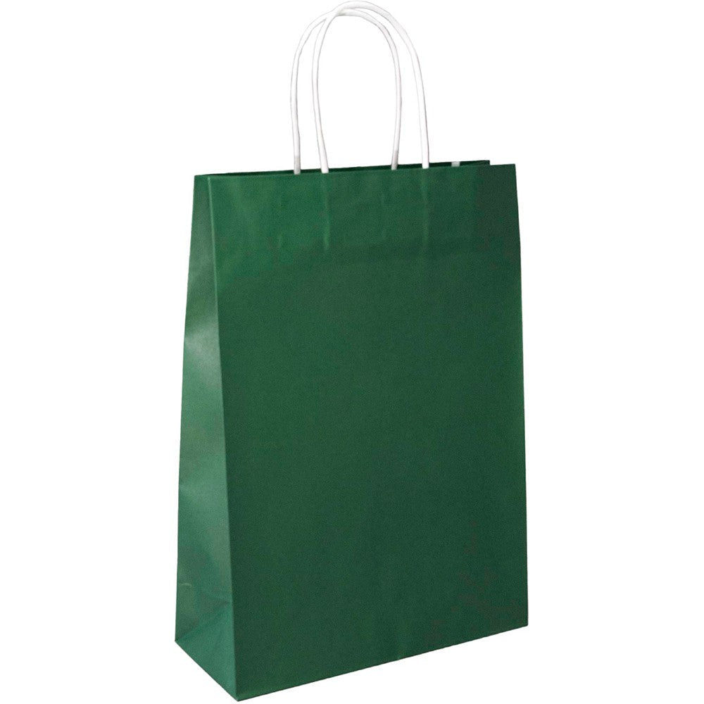 Torba papierowa 240x100x340mm z uchwytem skręcanym Premium -CIEMNOZIELONA Winners Gadzety