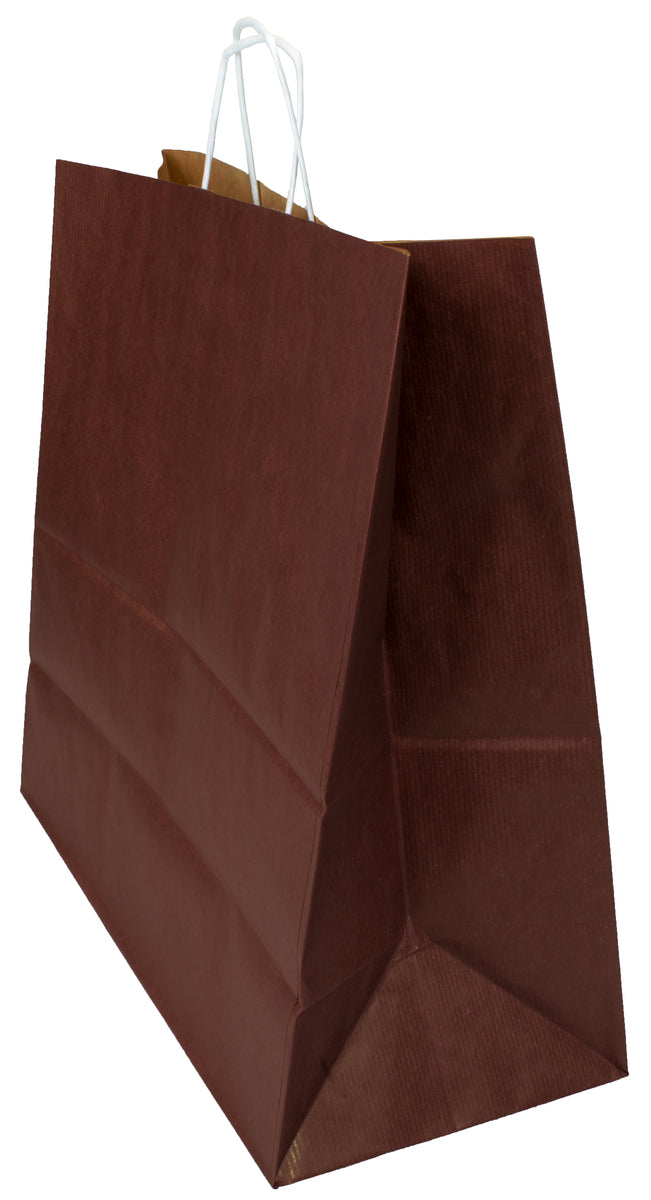 Torba papierowa 400x180x390mm CIEMNY BRĄZ BIAŁA Winners Gadzety