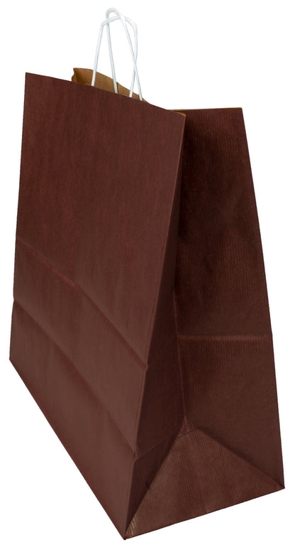 Torba papierowa 400x180x390mm CIEMNY BRĄZ BIAŁA Winners Gadzety