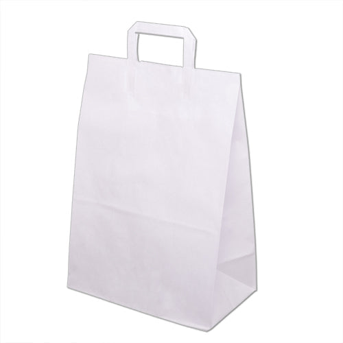 Torba papierowa 320x160x390mm z uchwytem płaskim BIAŁA Winners Gadzety