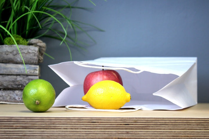 Torba papierowa 330x160x380mm z uchwytem skręcanym - BIAŁA Winners Gadzety
