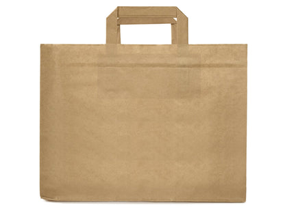 Torba papierowa 320x220x245mm z uchwytem płaskim -BRĄZOWA Winners Gadzety
