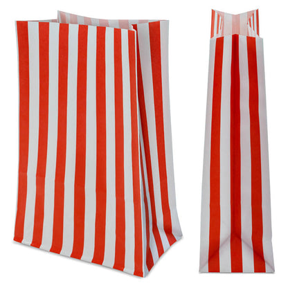 Torba papierowa świąteczna 16x8x27cm PASKI BIAŁO CZERWONE Winners Gadzety