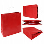 Torba papierowa z uchwytem skręcanym Premium - CZERWONA - 350x150x400mm Winners Gadzety