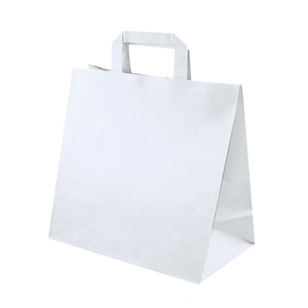 Torba papierowa 220x110x245mm z uchwytem płaskim - BIAŁA Winners Gadzety