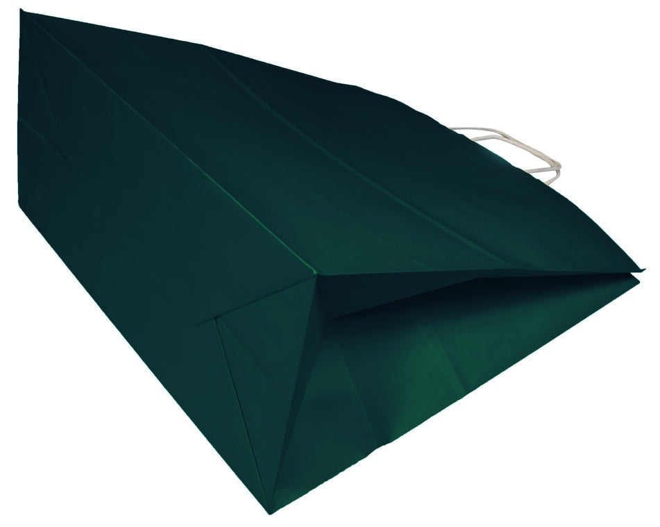 Torba papierowa 305x170x425mm CIEMNOZIELONA BIAŁA Winners Gadzety