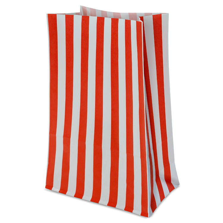 Torba papierowa świąteczna 16x8x27cm PASKI BIAŁO CZERWONE Winners Gadzety