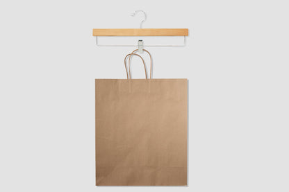 Torba papierowa z uchwytem skręcanym - BRĄZOWA PRĄŻEK - 350x180x440mm Winners Gadzety