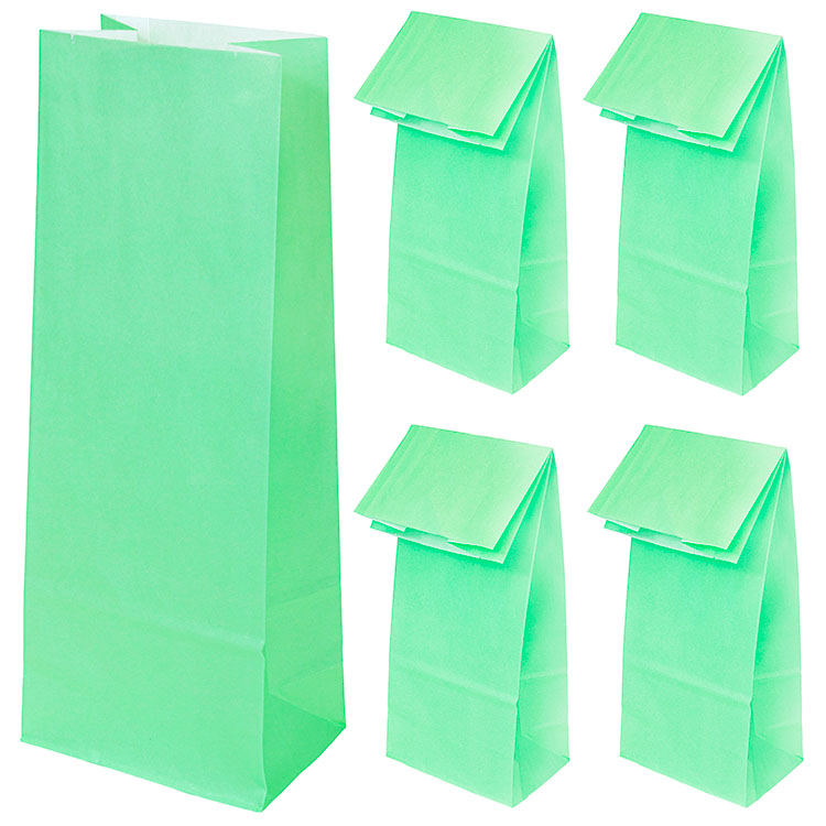 Torba papierowa klockowa ZIELONA 100x70x280mm 5szt. Winners Gadzety
