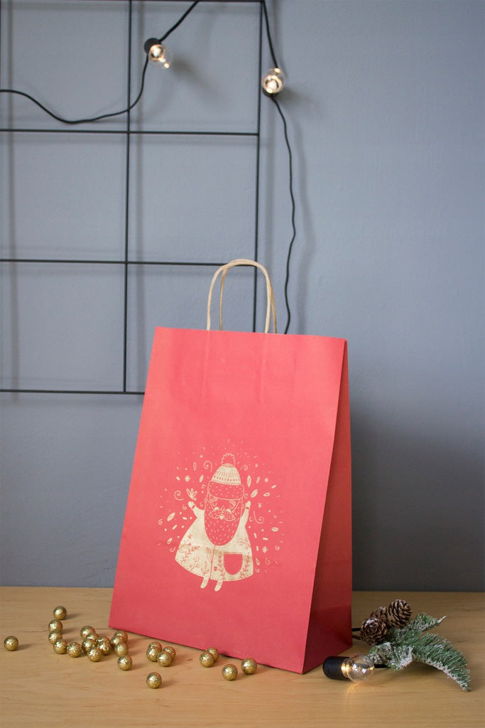 Torba papierowa świąteczna 24x10x32 MIKOŁAJ czerwony Winners Gadzety