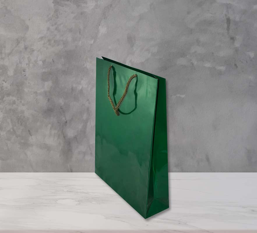 Torba laminowana z uchwytem sznurkowym - ZIELONA - 300x100x400mm Winners Gadzety