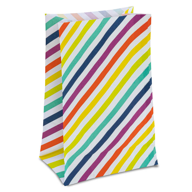 Torba papierowa świąteczna 16x8x27cm TĘCZOWE PASKI Winners Gadzety