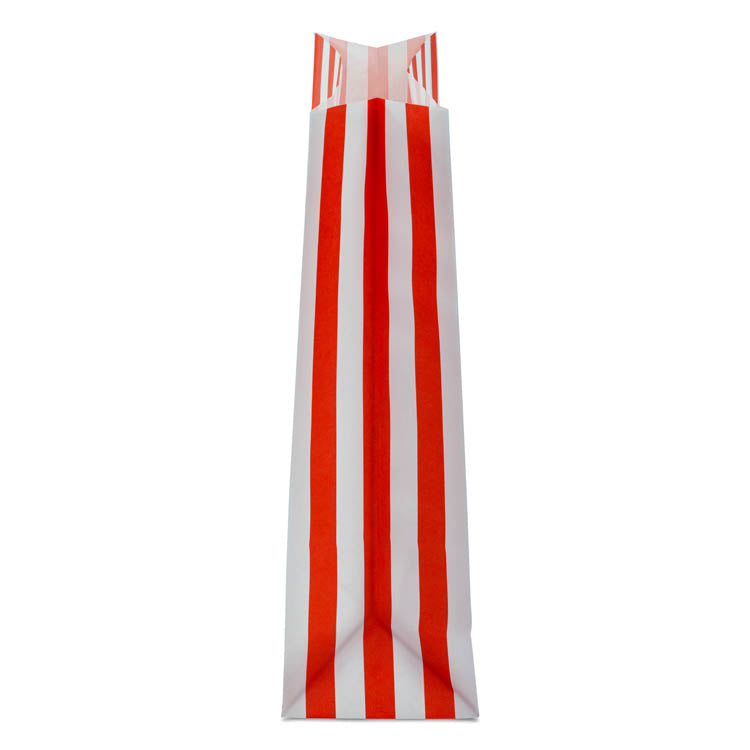 Torba papierowa świąteczna 16x8x27cm PASKI BIAŁO CZERWONE Winners Gadzety
