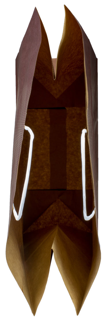 Torba papierowa 400x180x390mm CIEMNY BRĄZ BIAŁA Winners Gadzety