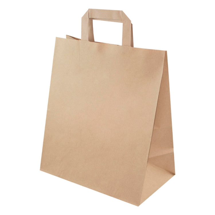 Torba papierowa 260x140x300mm z uchwytem płaskim BRĄZOWA Winners Gadzety