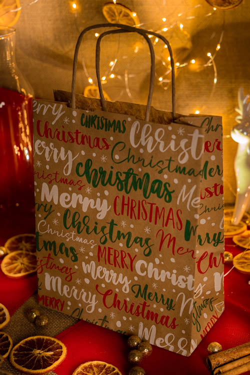 Torba papierowa świąteczna 18x8x22cm MERRY CHRISTMAS Winners Gadzety