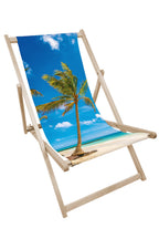 Leżak drewniany z nadrukiem PALMA NA PLAŻY Winners Gadzety