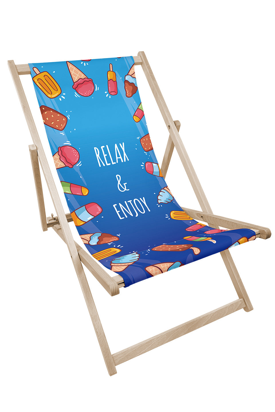 Leżak drewniany z nadrukiem RELAX & ENJOY Winners Gadzety
